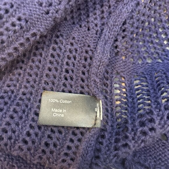 Lane Bryant Blue Sleeveless‎ Knit Fringe Hem Waterfall Sweater Vest 22/24 Boho - Picture 14 of 15